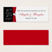 Schwarz, Weiß, Rote Blüte, Gastgeschenk Hochzeit d (Vorne & Hinten)