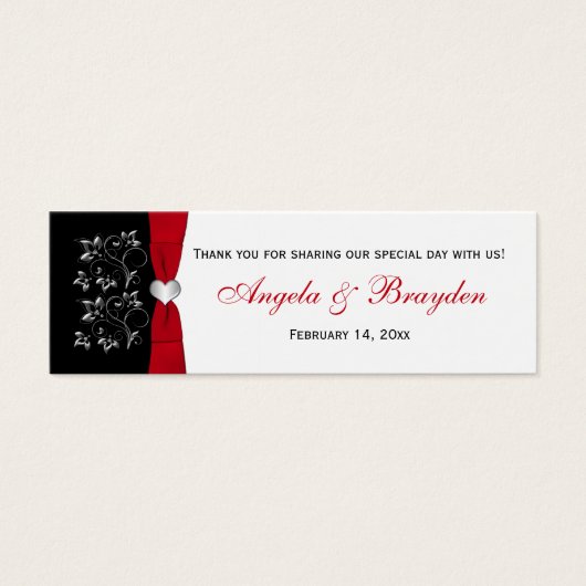 Schwarz, Weiß, Rote Blüte, Gastgeschenk Hochzeit d (Vorderseite)