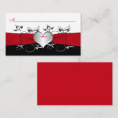 Schwarz, Weiß, Rote Flora, Herz Platzkarte (Vorne/Hinten)