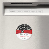 Schwarz, Weiß, Rote Schneeflocken Gastgeschenk Hoc Magnet (In Situ (Geschirrspüler))