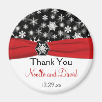 Schwarz, Weiß, Rote Schneeflocken Gastgeschenk Hoc