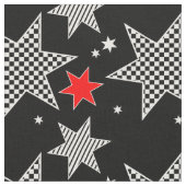 Schwarz, Weiß, Rote Sterne Stoff (Nahaufnahme)
