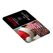 Schwarz, Weiß, Roter Collage Schneeflocken Foto Ur Magnet (Rechte Seite)