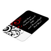Schwarz-weiß Roter Rückwärtswirbel Personalisiert Magnet (Linke Seite)