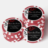 Schwarz, Weiß, Roter Swirbel Hochzeit speichern Si Pokerchips (Stapel)