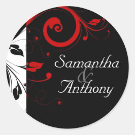 Schwarz, Weiß, Roter Umschlag Aufkleber