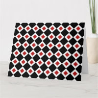 Schwarz, Weiß, rotes Diamantmuster