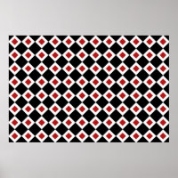 Schwarz, Weiß, rotes Diamantmuster