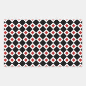 Schwarz, Weiß, rotes Diamantmuster Rechteckiger Aufkleber (Vorderseite)
