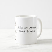 Schwarz Weiß Rotes Pferd Kaffeetasse (VorderseiteRechts)