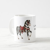 Schwarz Weiß Rotes Pferd Kaffeetasse (Vorderseite Links)
