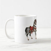 Schwarz Weiß Rotes Pferd Kaffeetasse (Links)