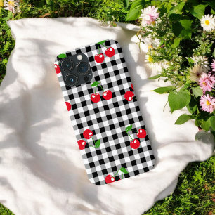 Schwarz-Weiß-Rotkreuz Gingham-Muster Case-Mate iPhone Hülle