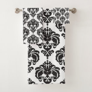 Schwarz & Weiß Royal Glam Damast Badhandtuch Set