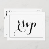 Schwarz-Weiß-RSVP-Karte Einladungspostkarte (Vorne/Hinten)