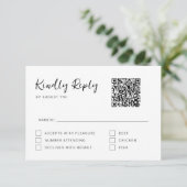 Schwarz-Weiß-RSVP-Karte RSVP Karte (Stehend Vorderseite)