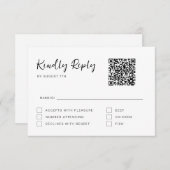 Schwarz-Weiß-RSVP-Karte RSVP Karte (Vorne/Hinten)