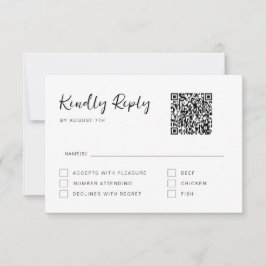 Schwarz-Weiß-RSVP-Karte RSVP Karte