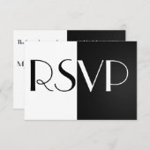 Schwarz-Weiß-RSVP-Karte RSVP Karte (Vorne/Hinten)