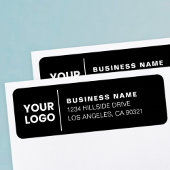 Schwarz-Weiß-Rücksendeadresse für moderne Business