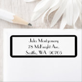 Schwarz-Weiß-Rücksendeadresse-Label der 1920er Jah (Insitu)