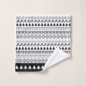 Schwarz/Weiß rudert Badhandtuch Set (Waschlappen)