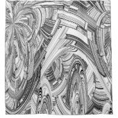 Schwarz-Weiß-Ruhe Duschvorhang (Vorderseite)