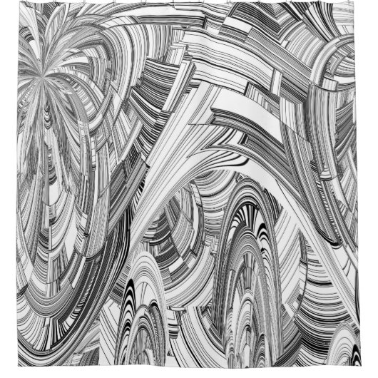 Schwarz-Weiß-Ruhe Duschvorhang (Vorderseite)