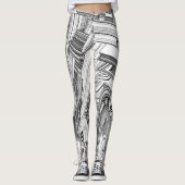 Schwarz-Weiß-Ruhe Leggings (Vorderseite)