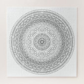 Schwarz & Weiß Runde Mandala v3 Coloring Puzzle (Horizontal)