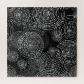 Schwarz-weiß: Rundformen nahtlos. Puzzle (Horizontal)