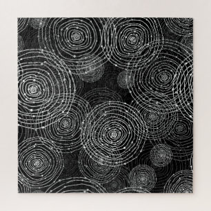 Schwarz-weiß: Rundformen nahtlos. Puzzle