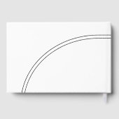 Schwarz-Weiß-Rundlinien und Hochzeit mit Typografi Gästebuch (Rückseite)