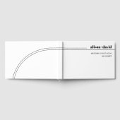 Schwarz-Weiß-Rundlinien und Hochzeit mit Typografi Gästebuch (Voll)