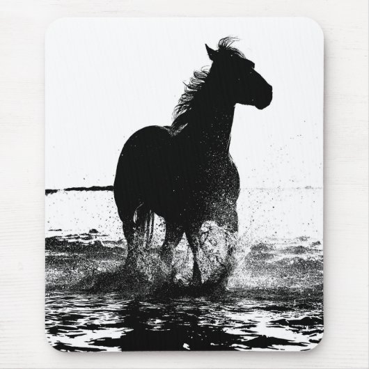 Schwarz-Weiß-Running-Pop Kunstvorlage Mousepad (Vorne)
