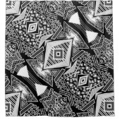 Schwarz-Weiß-Runway-Mode Inspiriert Duschvorhang (Vorderseite)