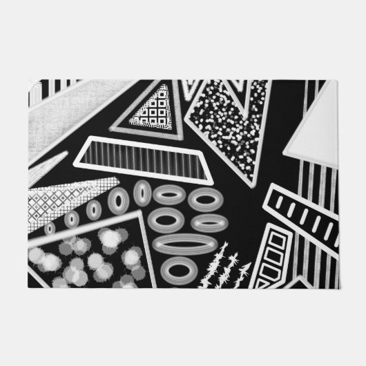 Schwarz-Weiß-Runway-Mode Inspiriert Fußmatte (Vorderseite)