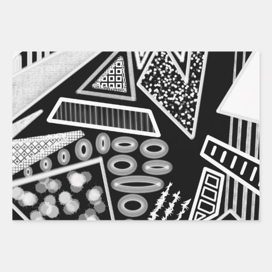 Schwarz-Weiß-Runway-Mode Inspiriert Geschenkpapier Set (Vorderseite 2)