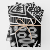 Schwarz-Weiß-Runway-Mode Inspiriert Geschenkpapier Set (Beispiel)