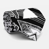 Schwarz-Weiß-Runway-Mode Inspiriert Neck Krawatte (Gerollt)