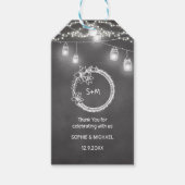 Schwarz-weiß Rustic Wedding Mason Jar Geschenkanhänger (Vorderseite)