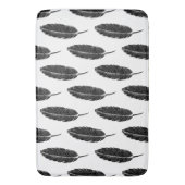 Schwarz-Weiß-Rustikal-Feather-Linocut Badematte (Vorderseite Vertikal)