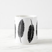 Schwarz-Weiß-Rustikal-Feather-Linocut Kaffeetasse (Mittel)