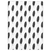 Schwarz-Weiß-Rustikal-Feather-Linocut Klemmbrett (Rückseite)