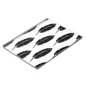 Schwarz-Weiß-Rustikal-Feather-Linocut Notizblock (Linke Seite)