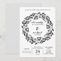 Schwarz-Weiß-Rustikal-Kranz-Hochzeit