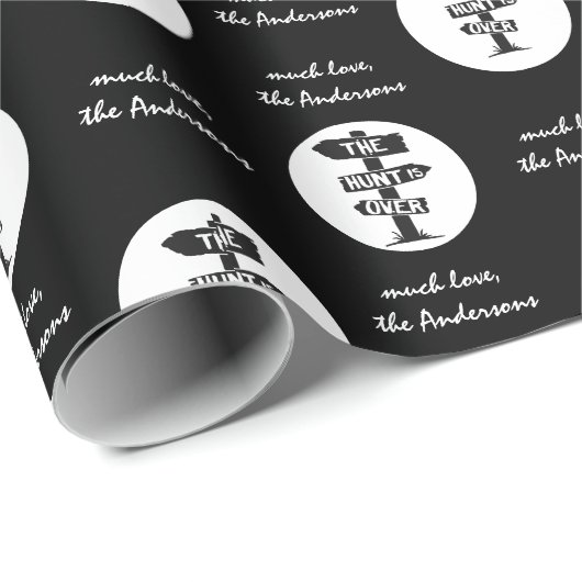 Schwarz-Weiß-Rustikale Antler Die Jagd ist vorbei Geschenkpapier (Rolleneckpunkt)