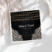 Schwarz-Weiß-Rustikale Elegance Hochzeit von Napki Serviette