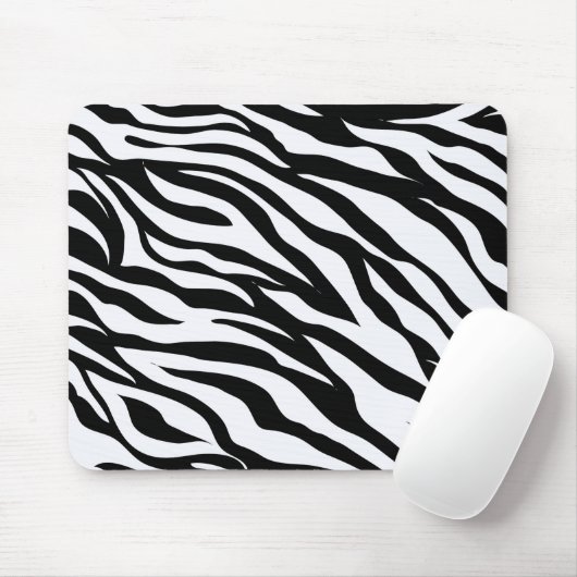 Schwarz-Weiß-Safari Thema Zebra Animal Print Mousepad (Mit Mouse)