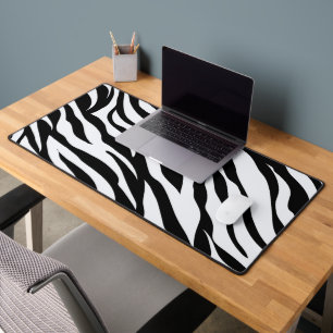 Schwarz-Weiß-Safari Zebra Animal Print Desk Mat Schreibtischunterlage